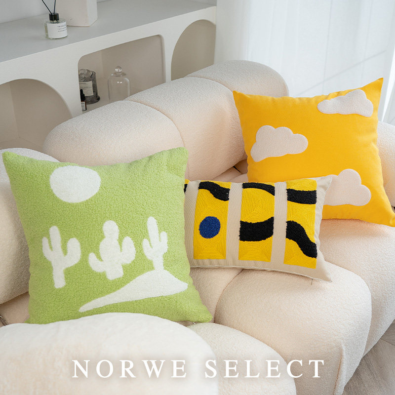 抱枕北欧女生客厅沙发靠背民宿飘窗床上靠垫腰枕可拆洗枕芯枕套冬