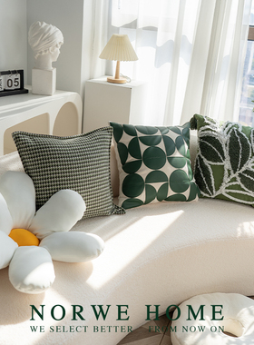 NORWE客厅沙发抱枕绿色系类拼组合接现代简约枕套靠枕背床头靠垫