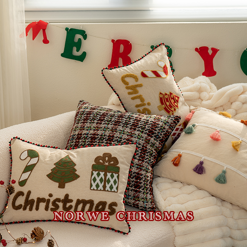NORWE客厅卧室咖啡圣诞复古抱枕
