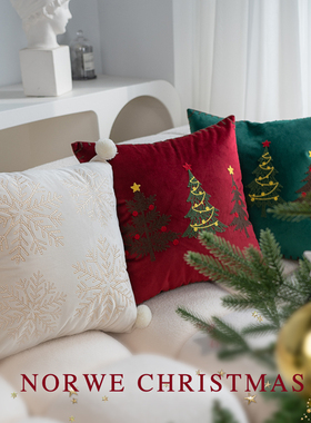 NORWE圣诞节抱枕礼物客厅沙发靠枕咖啡民宿摄影装饰拆洗靠背靠垫