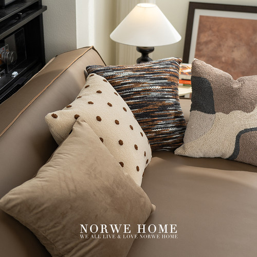 NORWE轻奢奶茶色靠枕抱枕套高级
