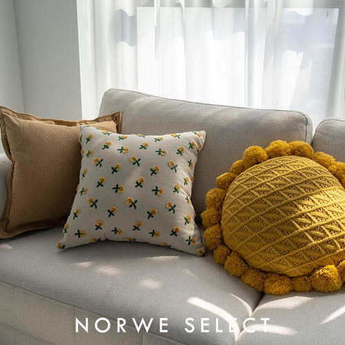 抱枕民宿样板间新品太阳花可拆洗