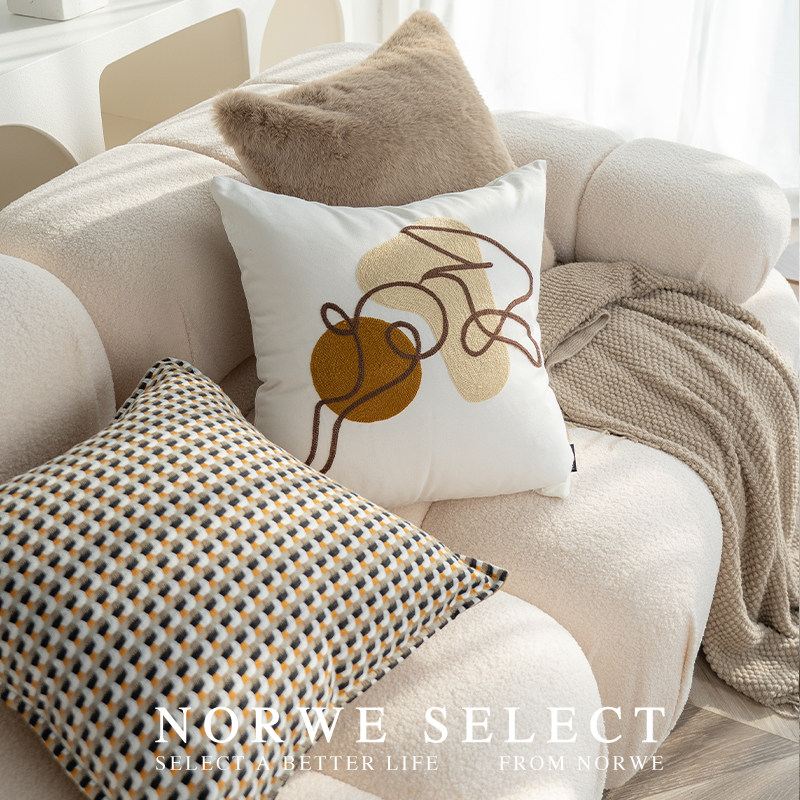 抱枕兔子枕套兔年刺绣组合现代简约枕套北欧客厅沙发靠枕靠垫新,居家布艺,靠垫/抱枕,淘宝优惠券,粉丝福利购,淘宝优惠卷