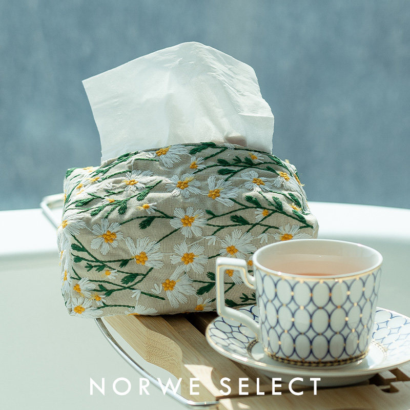 纸巾盒棉麻布艺立体刺绣清新田园风客厅餐桌收纳套茶几抽纸盒ins,收纳整理,纸巾盒,淘宝优惠券,粉丝福利购,淘宝优惠卷