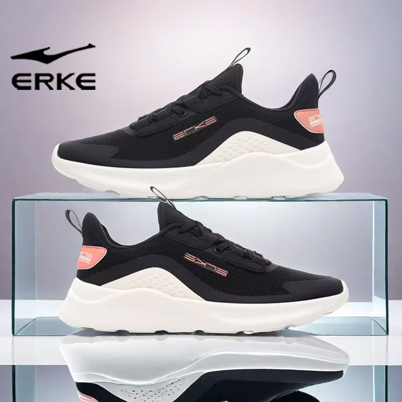 鸿星尔克女鞋2026夏季网面软底透气跑步鞋女士减震轻便黑色运动鞋