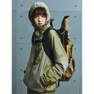 高山热秋冬轻量P棉抓绒立领夹克