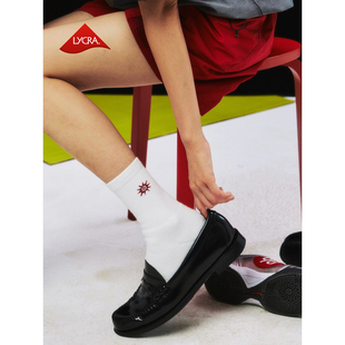 MOUNTAINFEVER SS25莱卡LYCRA日花鸟反战元素LOGO毛巾底提花长袜