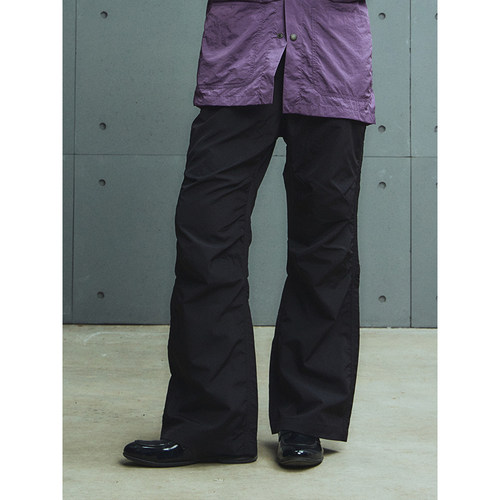 高山热撞色双腰带喇叭登山裤