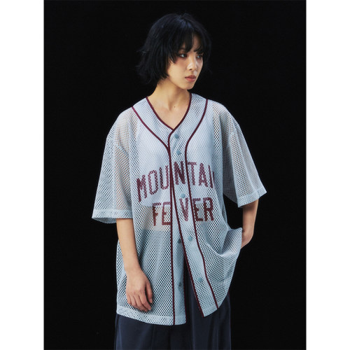 MOUNTAINFEVER SS 速干网眼镂空 美式宽松开衫/棒球服/训练服