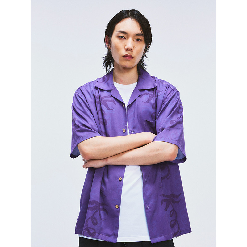 MOUNTAINFEVER SS 冲浪 MTFV蛇形椰树 古巴领ALOHA 短袖花衬衫