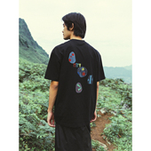 MOUNTAINFEVER 「观物取象」主题彩石手绘做旧直喷印花短袖 TEE