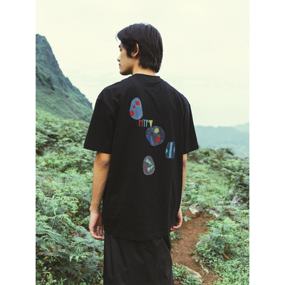 高山热195G纯棉做旧直喷印花