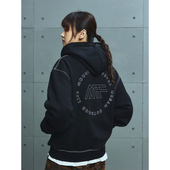 米粒刺绣MF圆圈LOGO MOUNTAINFEVER AW24 440G重磅抓绒底连帽卫衣