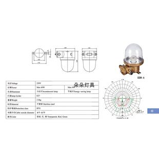 海星艳阳亮舟船用白炽舱吸顶灯CCD11-A灯罩水密甲板舱室照明灯60W