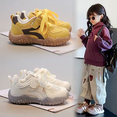 春秋新款网面透气儿童运动德训鞋