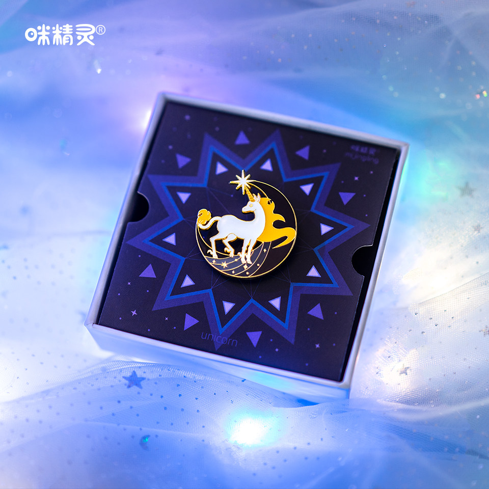 咪精灵月光独角兽胸针日式礼盒
