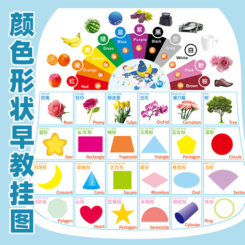 乐乐鱼认识形状墙贴有声挂图