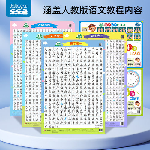 乐乐鱼小学生识字挂图一年级认字