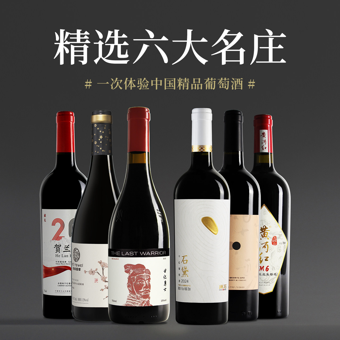 【超值组合】精选6大名庄 银色高地/志辉源石/贺兰红/6支装葡萄酒