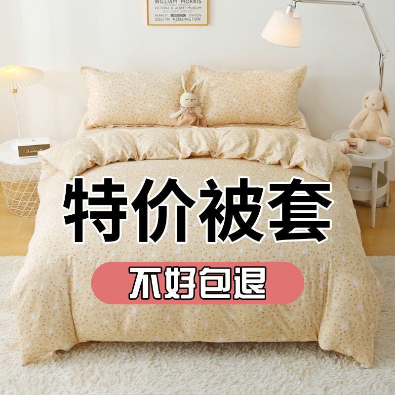 特价被套单件学生宿舍单人被罩家用双人棉絮套裸睡亲肤磨毛秋冬季