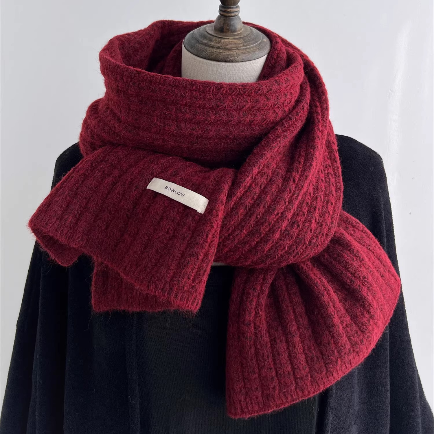 CoorKeva纯色针织围巾男女百搭