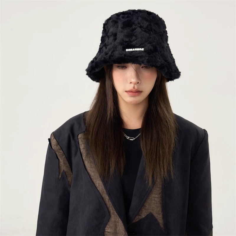 CoorKeva高级感毛绒帽子秋冬女