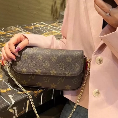 【正品】Coor Koor秋季女新款牛皮小麻将包时尚复古链条单肩斜挎