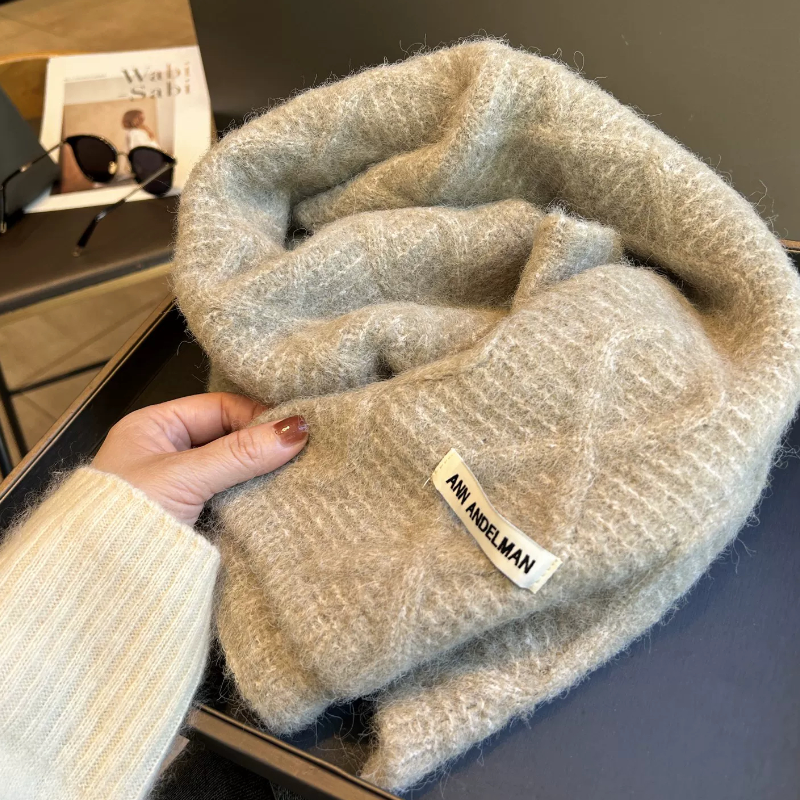 【正品】Coor Koor羊绒围巾女秋冬季2025韩版麻花纹百搭时尚纯色