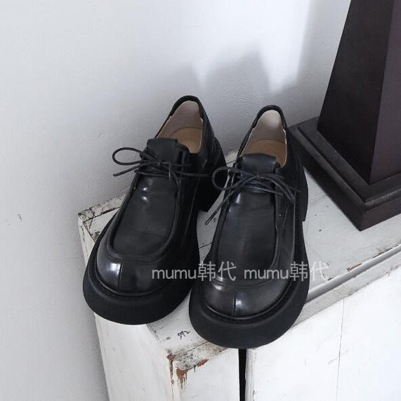 mumu韩代英伦风黑色布洛克鞋