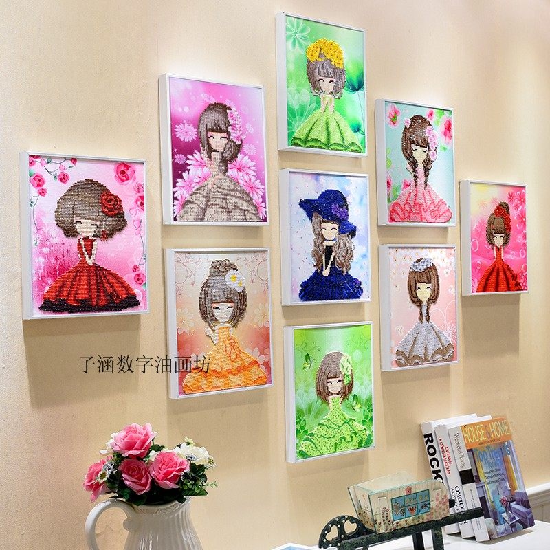 儿童钻石画 手工diy制作材料粘贴画小学生益智点点画女孩玩具礼物