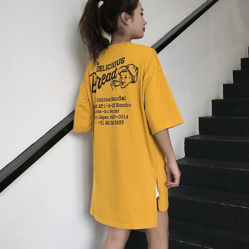 2019夏半袖休閑上衣服韓版港風大版短袖t恤女寬松中長款蹦迪ins潮在類目 女裝/女士精品, T恤中 - 來自Buy2taobao.com提供專業的淘寶代購服務