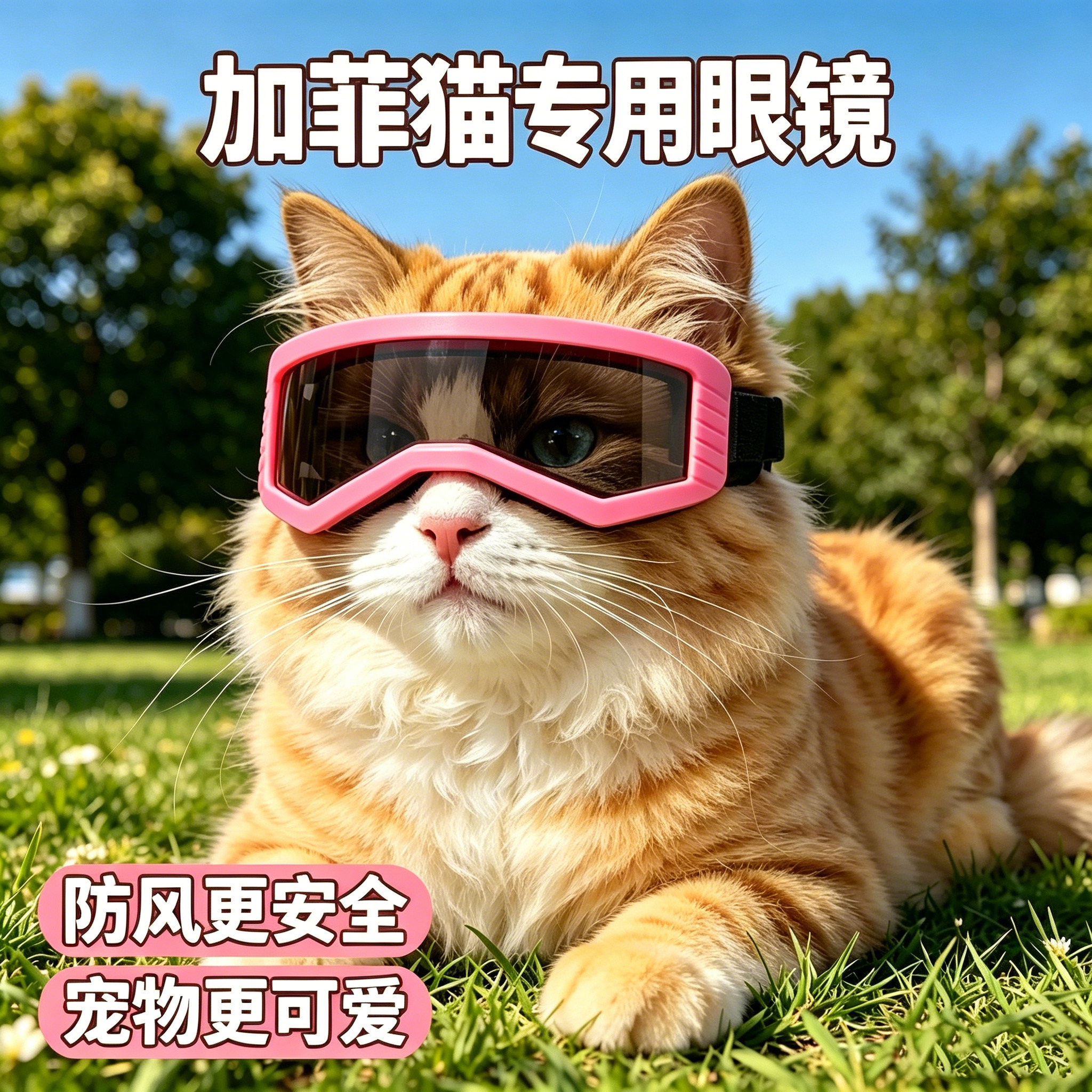 加菲猫专用猫咪眼镜宠物头盔小猫外出猫配饰小猫咪装饰品佩戴饰品