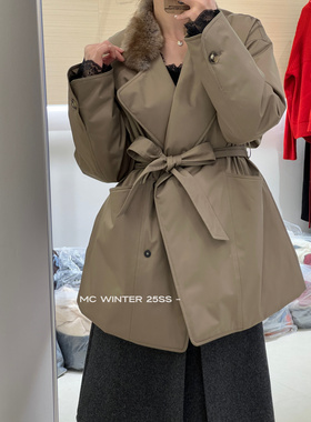 【轻奢狐狸毛领95鹅绒羽绒服】欧洲站冬季时髦风衣重工款18212