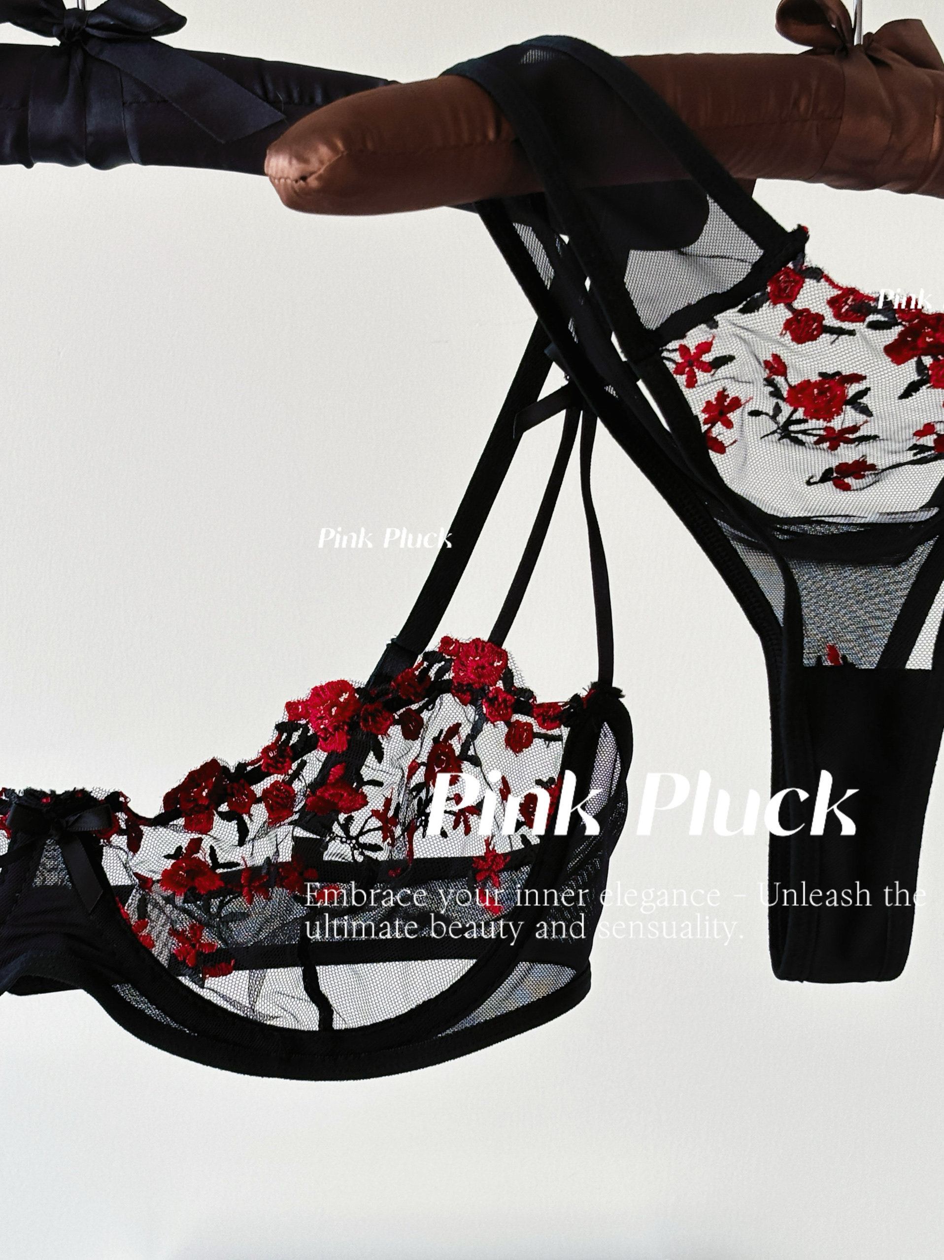 Pink Pluck*红玫瑰 优质蕾法式文胸套装超薄蕾丝透视 超推荐