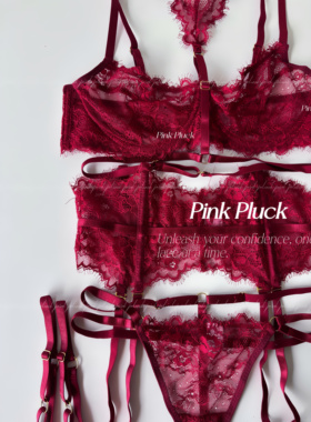 Pink Pluck富士山下*优质版蕾丝红色性感内衣套装新婚情趣 超推荐