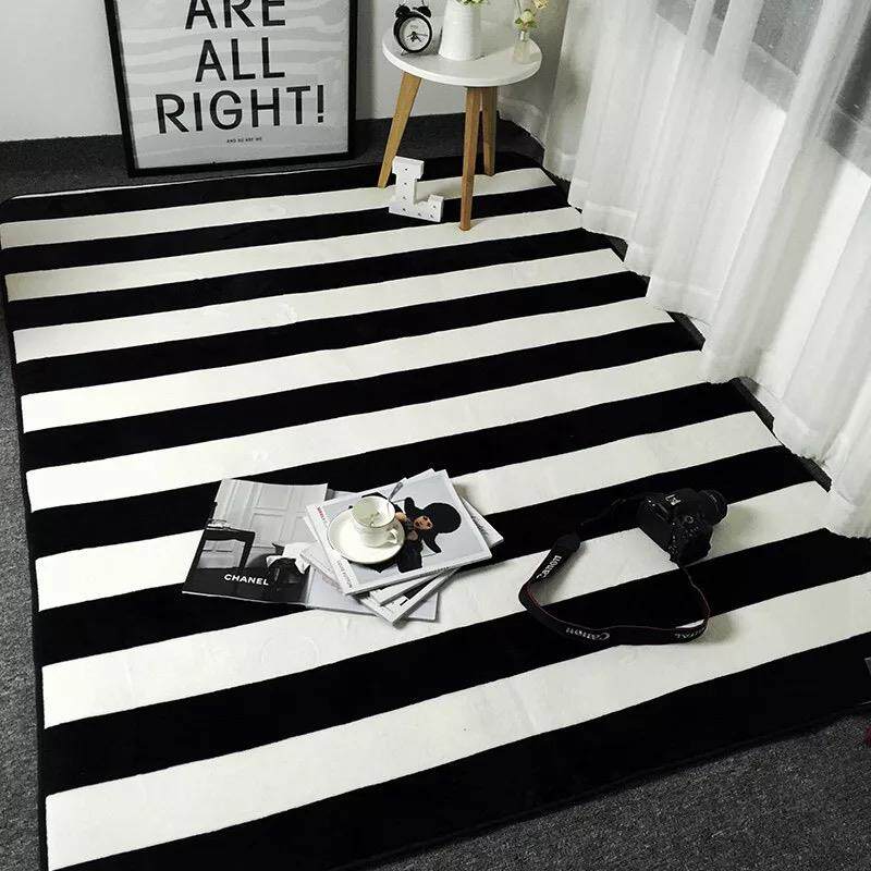 Northern Europe Home black and white stripe personality bedroom Bedside a living room carpet Coffee table mat rectangle Yoga Mat customizedin the Home Fabric , Carpet  category - from Buy2taobao.com to provide professional Taobao agent buy service