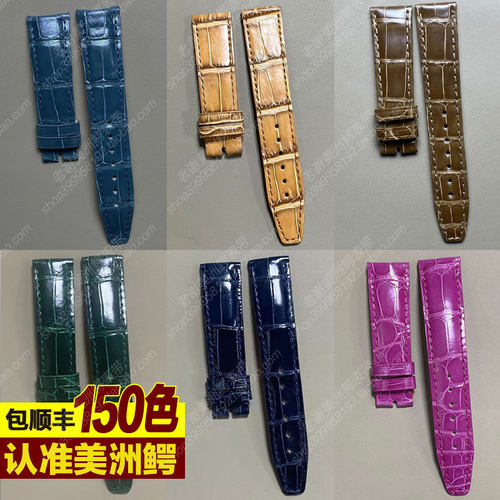 表带适中真皮手表配件美洲短吻鳄