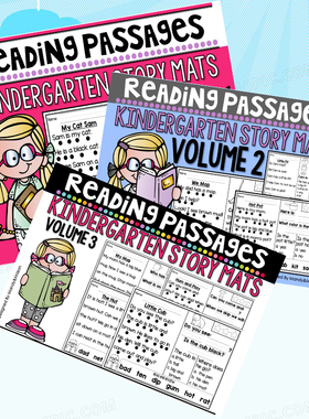 护眼款英语启蒙阅读写作reading passages story mats worksheet