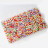 50颗4x7mm明彩加白亚克力散珠英文单字母混色diy饰品配件手链串珠