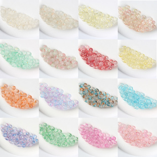 夏季果冻珠子半糖汽泡金粉双拼玻璃琉璃串珠手链散珠DIY手工材料