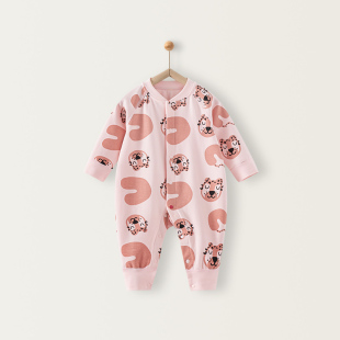 妙贝亲春秋舒绒婴儿连体衣贴身睡衣咪咪虎保暖哈衣爬服宝宝秋装