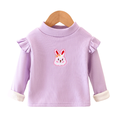 秋冬女童加绒洋气小童保暖打底衫