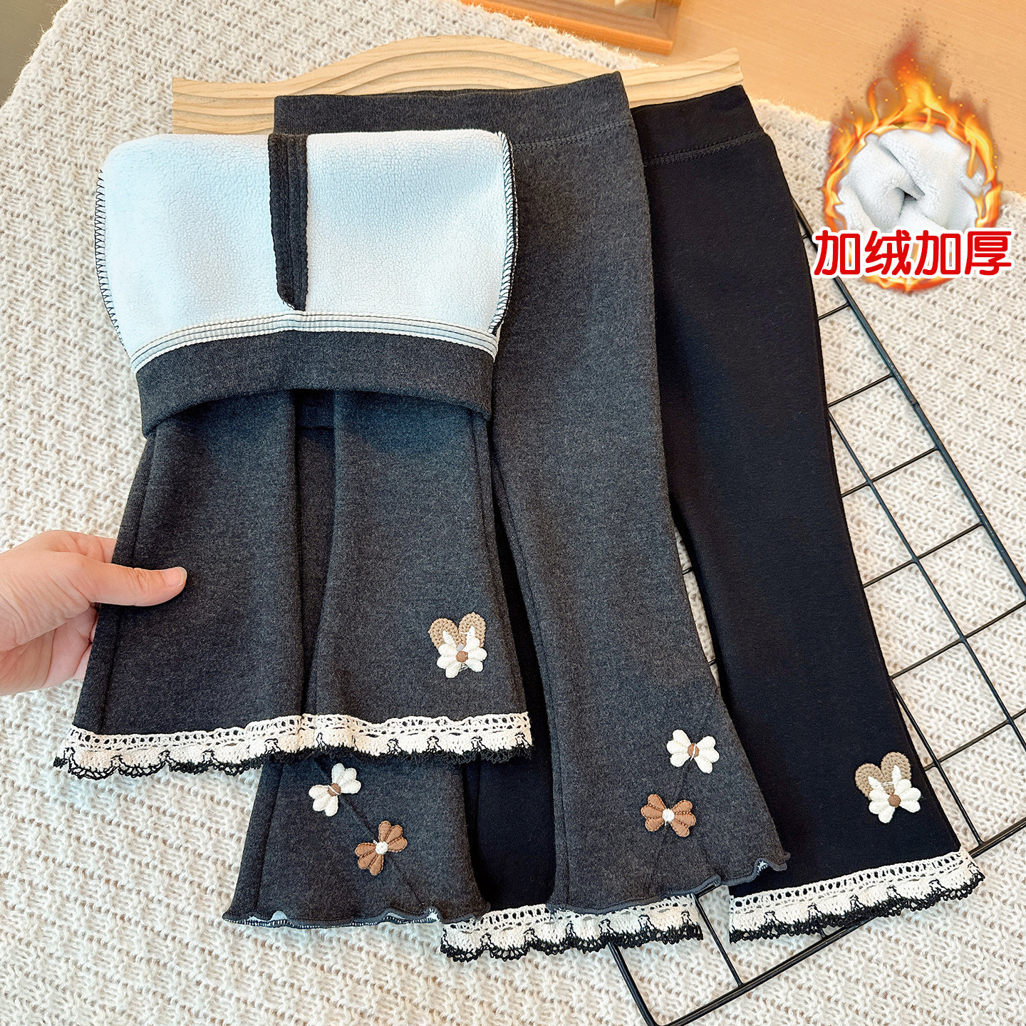 女童加绒喇叭裤秋冬款儿童加厚保暖打底裤小女孩宝宝一体绒外穿,童装/婴儿装/亲子装,裤子,淘宝优惠券,粉丝福利购,淘宝优惠卷