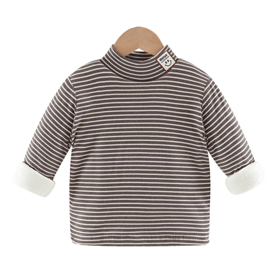 女童夹棉打底衫条纹时尚简约