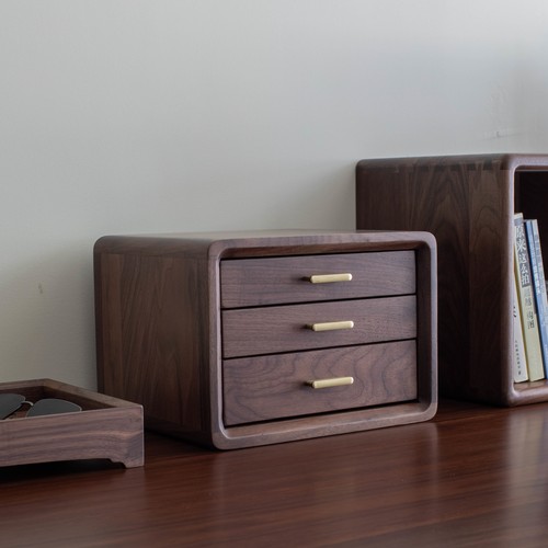 黑胡桃实木小型牙科茶具茶叶收纳