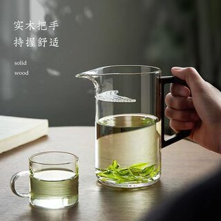 月牙公道杯茶漏一体耐热玻璃小清新泡茶杯带过滤分茶器绿茶杯茶具