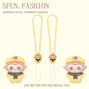 手机挂绳短腕带硅胶u盘钥匙耳机ccd相机链饰可爱挂件猴子悟空防丢