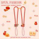 SFUN马年本命红新年小马手机挂绳硅胶短腕带耳机钥匙u盘挂件链饰