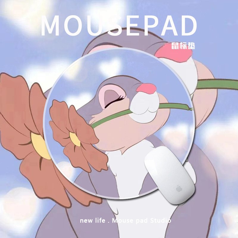 卡通可爱桑普兔子鼠标垫可爱女生清新送花宿舍笔记本电脑防滑桌垫
