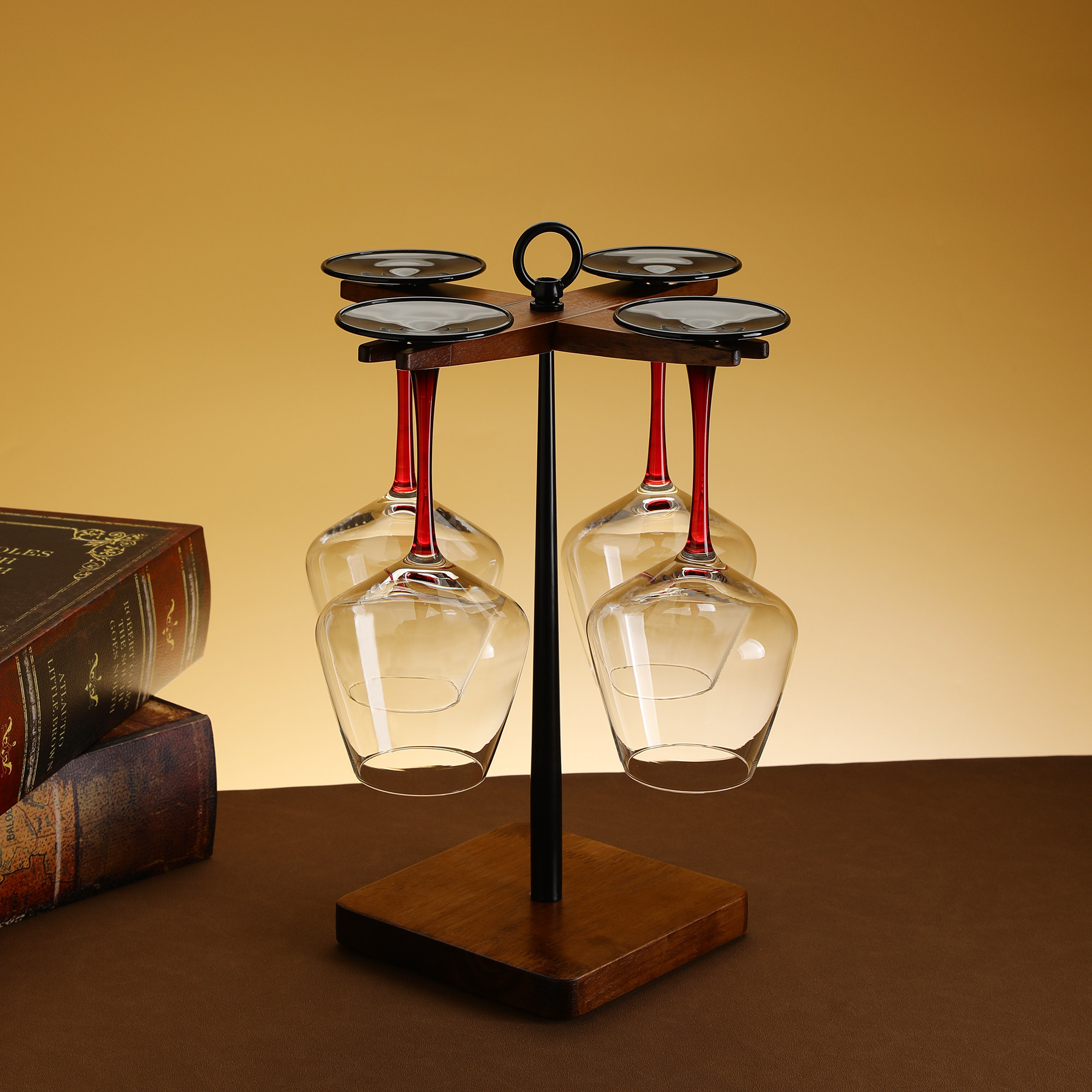 创意实木红酒杯架子悬挂高脚杯吊杯现代高档简约酒柜摆件展示家用